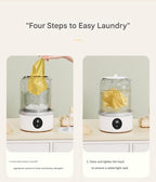 White Travel-Friendly Mini Washing Machine - USB Powered, Automatic, for Small Loads