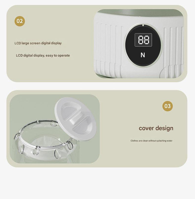 Blue Travel-Friendly Mini Washing Machine - USB Powered, Automatic, for Small Loads