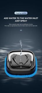 Black Smart Robotic Floor Mop with Humidifier Spray - Ultra-Slim Automatic Wet & Dry Floor Cleaner