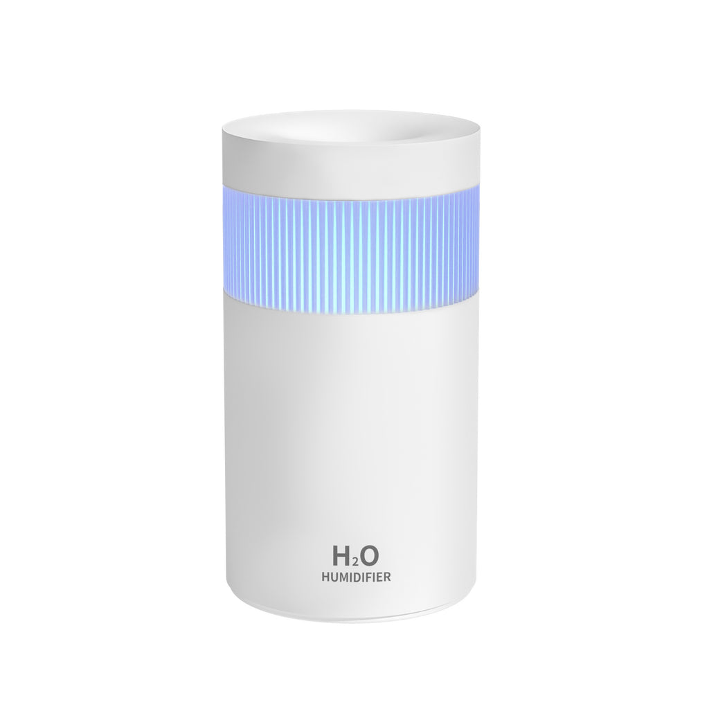 2-Piece White Mini Desktop Humidifier - Portable Mist Maker for Home and Car Use