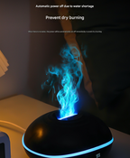 Black Mini USB Aromatherapy Diffuser with Flame Projection - Portable Humidifier for Home and Car Use