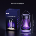 Black Rechargeable 3-in-1 Bug Zapper Lantern - Portable UV Mosquito Killer with Camping Light & SOS Mode