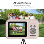 48MP Digital Camera with 16x Zoom & AF Autofocus - Full HD Vlogging Camera for Beginners & Kids(White)