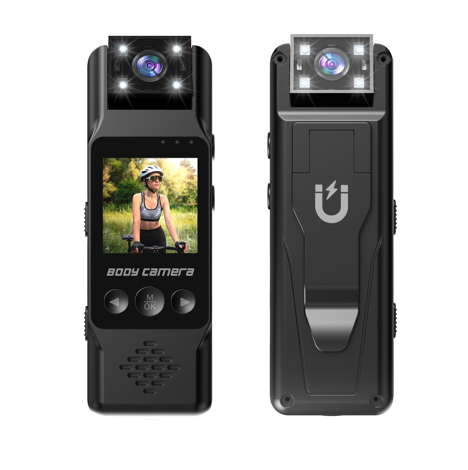 Mini Body Camera with 180 Rotatable Lens, Night Vision & Motion Detection - 1.3 Screen 1200mAh Battery(black)"