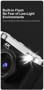 4K Ultra HD Digital Camera - 75MP, 2.8-inch Rotatable Screen, Auto Focus & Built-in Flash(pink)