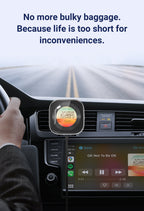 Wireless CarPlay Adapter with 1.6" Multi-Functional Screen, Car Diffuser & 360 Vent Clip(silver)