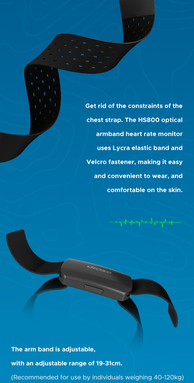 Optical Armband Heart Rate Monitor - Bluetooth & ANT+ Dual Protocol, IP67 Waterproof for Fitness Training(black)