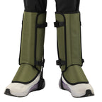 Green Outdoor Waterproof Leg Gaiters - Anti-Snake Bite & Scratch Protection Boot Covers - Breathable Nylon Oxford Leg Guards for Hiking Camping