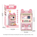 Pink Kids Electronic ATM Piggy Bank - Password Safe Box with Auto Scroll & Music - Educational Saving Toy