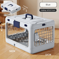 Blue Premium Foldable Pet Carrier Crate - Breathable Aviation Travel Box for Cats & Small Dogs up to 10kg - Portable Car & Flight Transport Case
