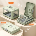 Yellow Premium Foldable Pet Carrier Crate - Breathable Aviation Travel Box for Cats & Small Dogs up to 10kg - Portable Car & Flight Transport Case