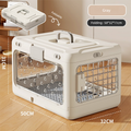 Grey Premium Foldable Pet Carrier Crate - Breathable Aviation Travel Box for Cats & Small Dogs up to 10kg - Portable Car & Flight Transport Case