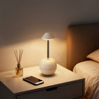 White Creative Tumbler LED Night Light - Rechargeable RGB Desk Lamp with Remote Control - Height Adjustable, Brightness Adjustable, Bedside Ambient Light