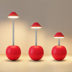 Red Creative Tumbler LED Night Light - Rechargeable RGB Desk Lamp with Remote Control - Height Adjustable, Brightness Adjustable, Bedside Ambient Light