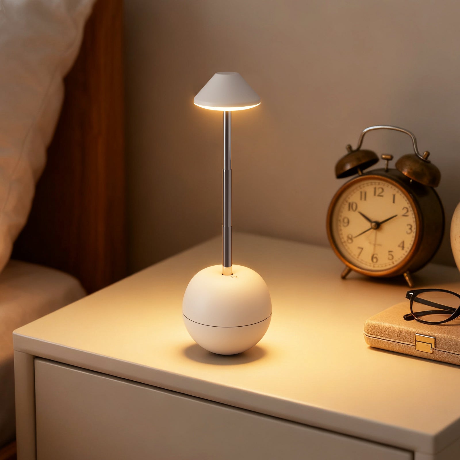 Green Creative Tumbler LED Night Light - Rechargeable RGB Desk Lamp with Remote Control - Height Adjustable, Brightness Adjustable, Bedside Ambient Light
