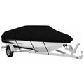 Black Heavy Duty Waterproof Tarp Covers with Storage Bag, Fits V-Hull, Fish&Ski, Pro-Style, Fishing, Runabout, Bass Boats, 16-18FT(570cm*300cm)
