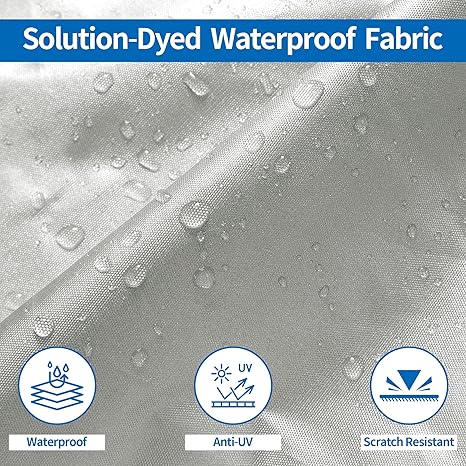 Black Heavy Duty Waterproof Tarp Covers with Storage Bag, Fits V-Hull, Fish&Ski, Pro-Style, Fishing, Runabout, Bass Boats, 16-18FT(570cm*300cm)