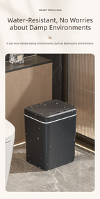 White Smart Sensor Trash Can – 20L Capacity, Touch-Free Operation with Odor-Blocking & Waterproof Design