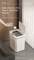 Black Smart Sensor Trash Can – 20L Capacity, Touch-Free Operation with Odor-Blocking & Waterproof Design