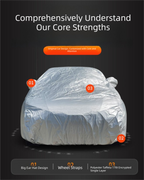Silver 3S Universal Car Cover – 170T Taffeta Fabric, All-Weather Protection for Cars(4100×1700×1500MM)