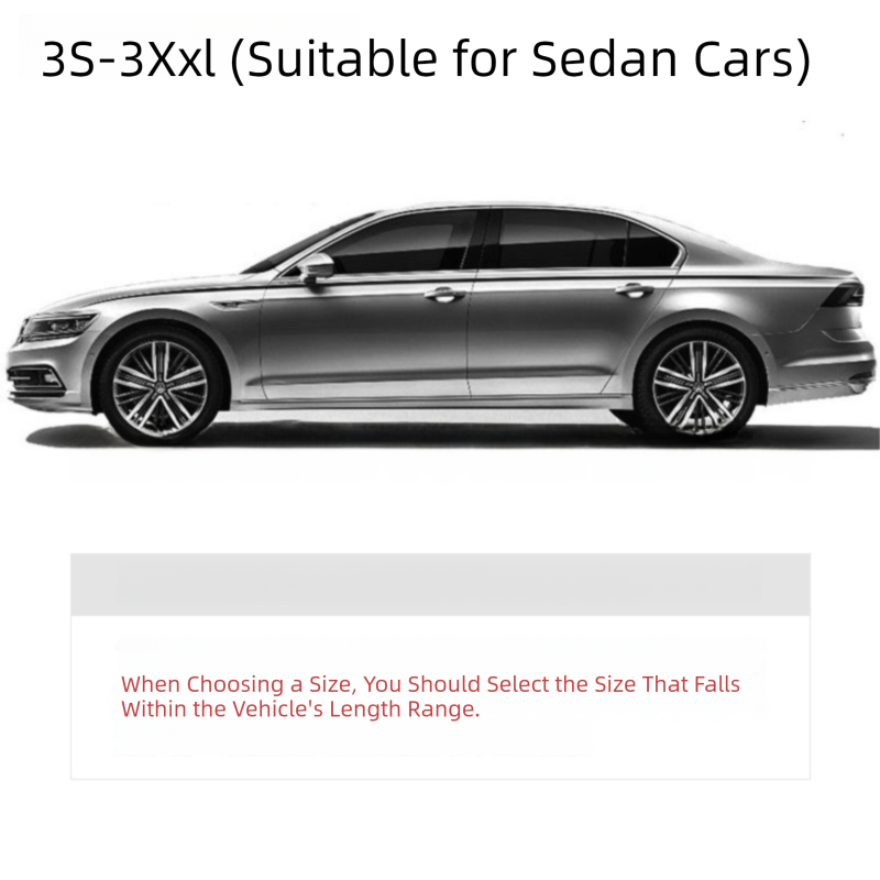 Silver 3S Universal Car Cover – 170T Taffeta Fabric, All-Weather Protection for Cars(4100×1700×1500MM)