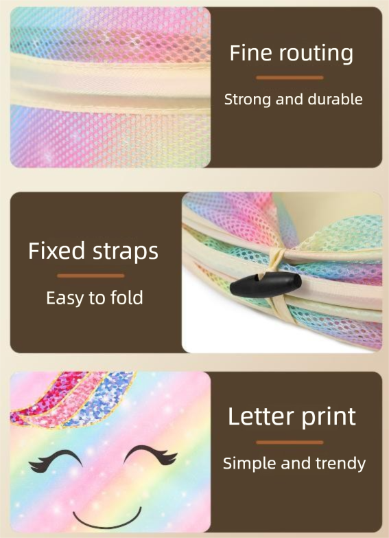 2 Pcs Cute Unicorn Design Foldable Mesh Storage Basket – Rainbow-Colored Toy Organizer for Plushies, Dolls & Kids' Toys