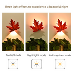 2 Pcs Maple Leaf Smart LED Night Light – Battery-Powered Motion Sensor with Remote Control & Color Changing