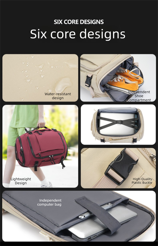 Black Stylish & Spacious Backpack – Lightweight, Expandable Travel & Daily Use Rucksack (31×20×43cm)