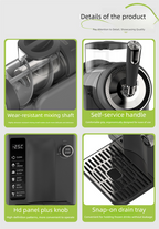 Dark Grey Compact Home Cold Drink & Ice Cream Maker – Multi-Functional Slush, Milkshake, Coffee, Cocktail & Ice Cream Machine with Auto-Clean Function (AU Plug)