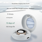 10# Striped Gold Smart Health Ring Tracker with Wireless Charging Case - Titanium Steel Fitness Wearable for Heart Rate, Sleep & Blood Oxygen Monitoring - Waterproof Wellness Device