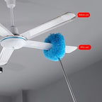 Green 4 Pack Telescopic Microfiber Duster with Extendable Stainless Steel Pole - Anti-Static Ceiling Fan Cleaning Tool for High Reach & Tight Gaps - Washable & Compact Design (33cm - 80cm)