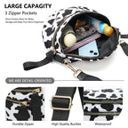 Black Women's Large Crescent Crossbody Bag Lightweight Oxford Cloth Shoulder Sling Purse Adjustable Strap for Travel Gym & Daily Use