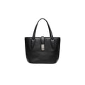 Black Women's Vegetable Tanned Leather Bucket Bag Minimalist Crossbody Handbag with Inner Canvas Pouch for Work Daily Use