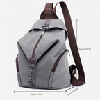 Grey Women's Vintage Canvas Backpack Casual Daypack Retro College School Bag Large Capacity Rucksack for Travel Work & Daily Use