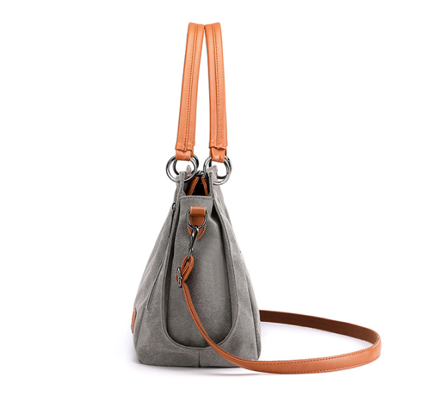 Purple Women's Canvas Hobo Handbag Large Shoulder Tote Bag Adjustable Crossbody Strap Casual Purse 40cm for Work School Travel