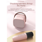 2-Set Pink & Blue Wireless Dual-Microphone Karaoke Speaker - Portable Handheld K1 Bluetooth All-in-One KTV Singing Machine