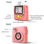 Blue ABS-681 Portable Kids Mini Digital Polaroid with 32GB Card,  3 Rolls Printing Paper & 6 Color Pens - Instant Print Thermal Photo Printer for DIY Fun