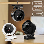 White Portable Stroller Fan with LED Display - Bladeless Safety Clip-On Fan for Baby & Desk (4000mAh, 360 degree Rotation)