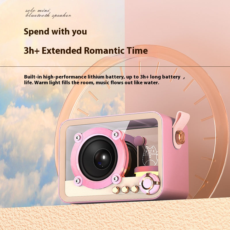 Pink Portable Mini Bluetooth Karaoke Speaker & Dual Microphone Set - Home KTV Gift for All Ages