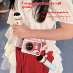 Blue Portable Mini Bluetooth Karaoke Speaker & Dual Microphone Set - Home KTV Gift for All Ages