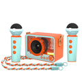 Orange Portable Mini Bluetooth Karaoke Speaker & Dual Microphone Set - Home KTV Gift for All Ages