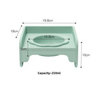 Green Ceramic Raised Cat Bowl with Splash Proof Stand 250ml Elevated Pet Feeder for Kittens and Small Dogs Modular Interlocking Design