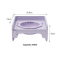Purple Ceramic Raised Cat Bowl with Splash Proof Stand 250ml Elevated Pet Feeder for Kittens and Small Dogs Modular Interlocking Design