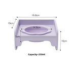 Purple Ceramic Raised Cat Bowl with Splash Proof Stand 250ml Elevated Pet Feeder for Kittens and Small Dogs Modular Interlocking Design