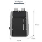 Grey 3 Piece Mens Backpack Set with Sling Bag and Pouch USB Charging Port Large Capacity Laptop Daypack Water Resistant Business Travel School Bag
