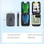 Black RFID Blocking Aluminium Card Holder Wallet Waterproof Hard Shell Case with Cash Strap for Men Travel and Daily Use