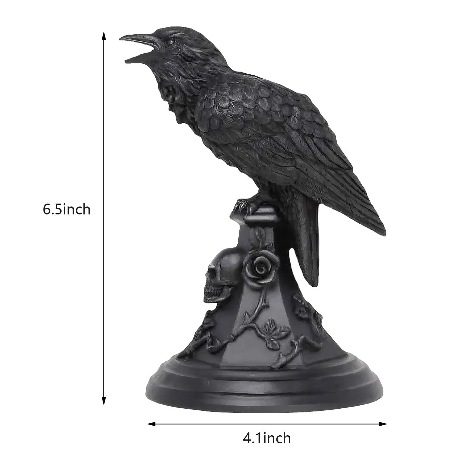 2-PCS Resin Gothic Raven Candlestick Holder Halloween Home Decor Vintage Animal Statue Candle Stand for Table Centerpiece and Party