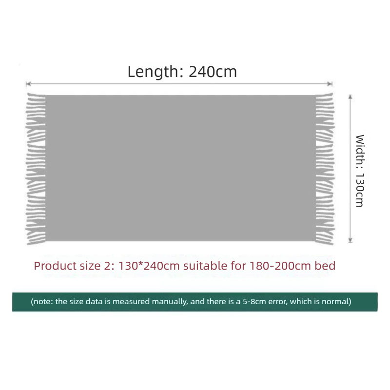 Khaki Nordic Knitted Throw Blanket with Tassels 130x230cm Soft Acrylic Diamond Pattern Sofa Cover Bed Runner and Travel Blanket