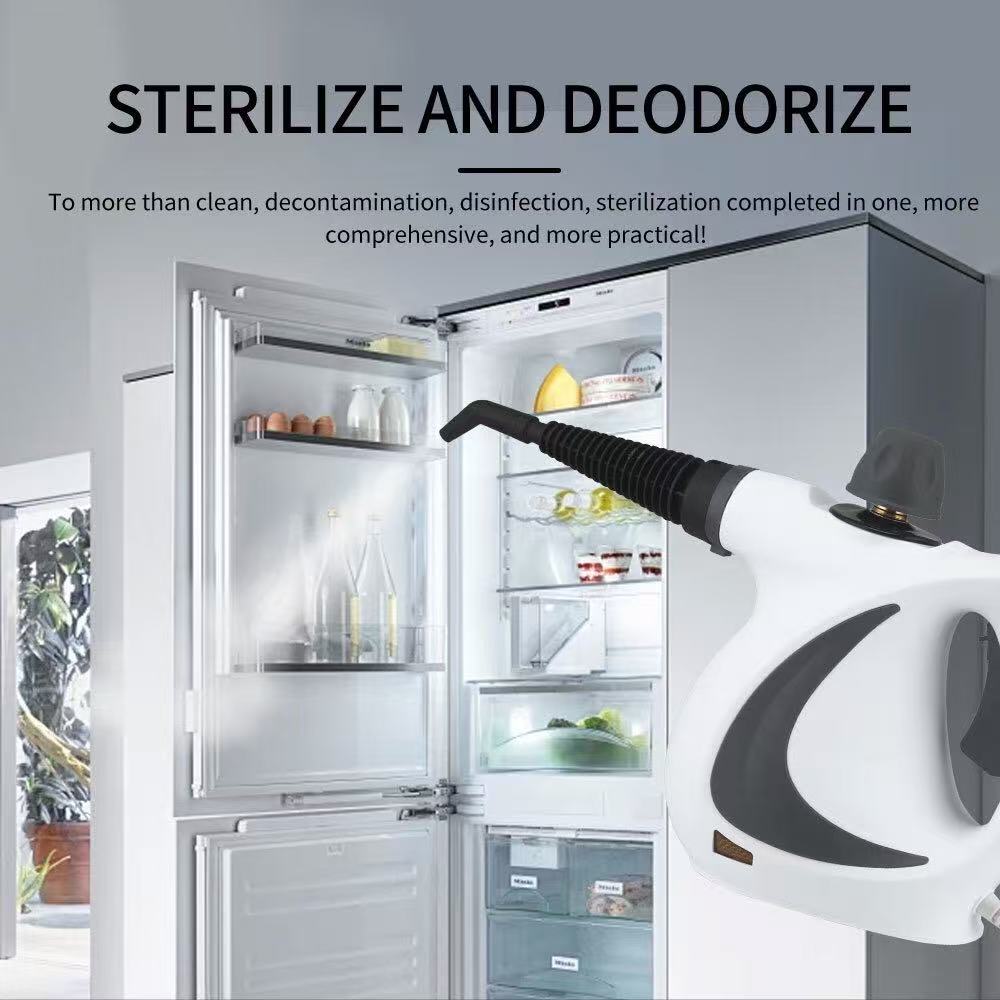 White Handheld Steam Cleaner 1050W High Pressure Chemical Free Cleaning Machine with 12 Piece Accessory Set for Kitchen Bathroom Car and Upholstery