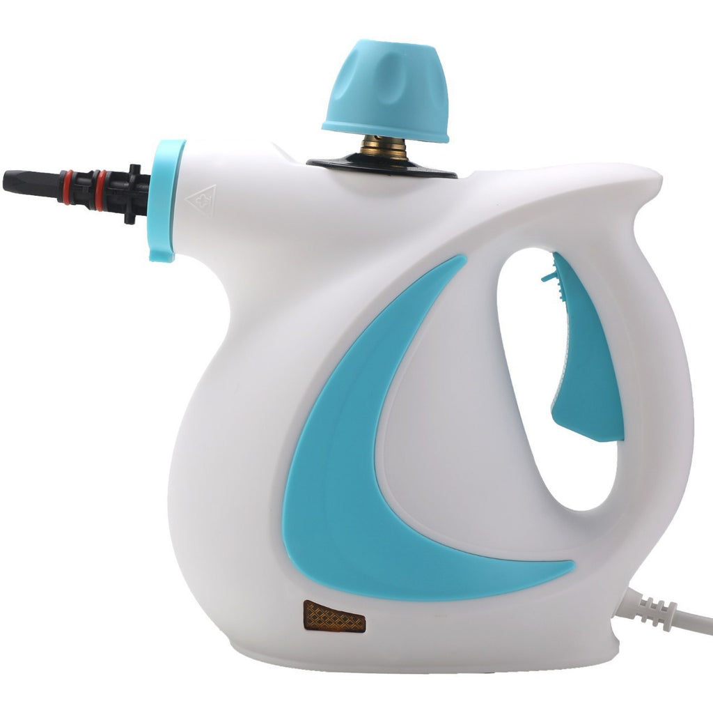 Blue Handheld Steam Cleaner 1050W High Pressure Chemical Free Cleaning Machine with 12 Piece Accessory Set for Kitchen Bathroom Car and Upholstery